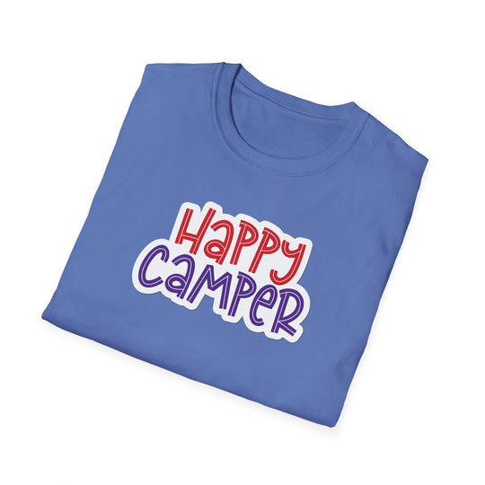 Happy Camper Unisex T-Shirt, Fun Summer Shirt, Family Camping Tee, Outdoor Adventure Apparel, Gift for Campers