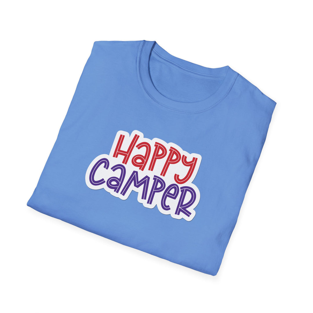 Happy Camper Unisex T-Shirt, Fun Summer Shirt, Family Camping Tee, Outdoor Adventure Apparel, Gift for Campers